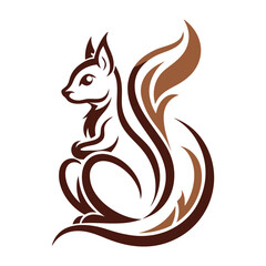 calligraphy squirrel logo
