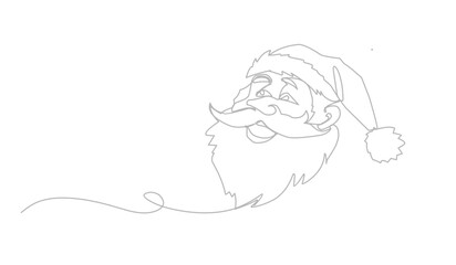 Santa Claus Christmas Mascot in line art
