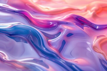 Obraz premium Fluid waves of color dance across an organic liquid surface under soft light