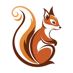 calligraphy squirrel logo
