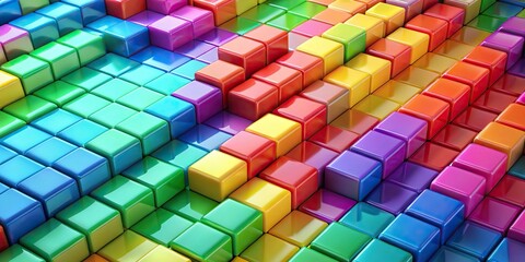 Abstract rainbow cubic background