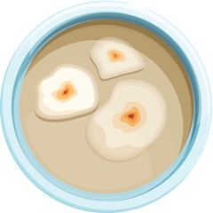 Steaming bowl of oshiruko, a comforting japanese dessert soup, featuring chewy mochi rice cakes