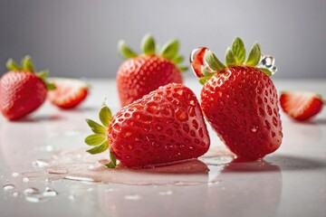 An Image of Strawberry on a plain surface