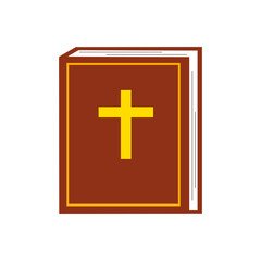 Bible book icon. Faith, religion, prayer, culture concepts. Flat vector design isolated on white background.