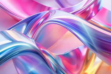 A dance of colors and reflections on a metallic canvas under soft ambient light