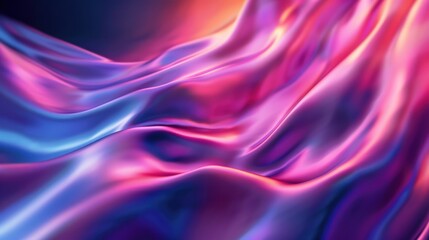 Obraz premium Abstract colorful gradient background with smooth, silky waves in purple, pink, and blue colors.