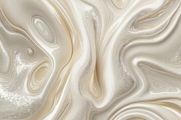 Obraz premium Radiant White Cream Ivory Abstract Background Featuring Opulent Texture and Shimmering Fluid Design