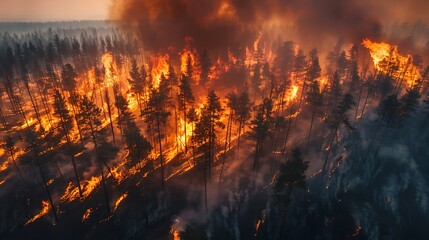 Indigenous land management practices preventing wildfires, showing controlled burns and land stewardship by Indigenous peoples in a forested area. 