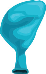 Cartoon image of a bright blue balloon that is quickly losing air and drooping