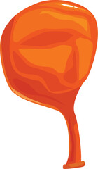Orange balloon inflating with helium, preparing for a birthday party or other festive celebration