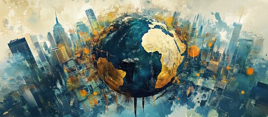 Creative Mixed Media Depiction of a Unique Global Perspective