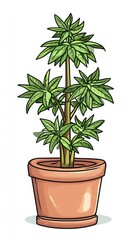 Obraz premium A vibrant green plant in a terracotta pot, perfect for home decor, gardening projects, or botanical illustrations.