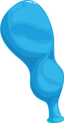 Blue balloon deflating after being used for a birthday party decoration