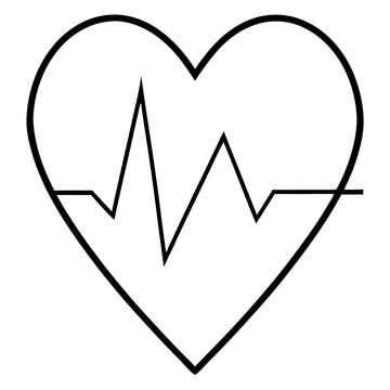 recommend clip art: heart rate outline coloring book page line art drawing