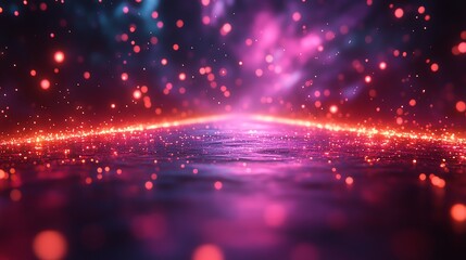 Fototapeta premium Abstract neon lights and bokeh effects in vibrant pink and purple tones, creating a futuristic and otherworldly atmosphere.