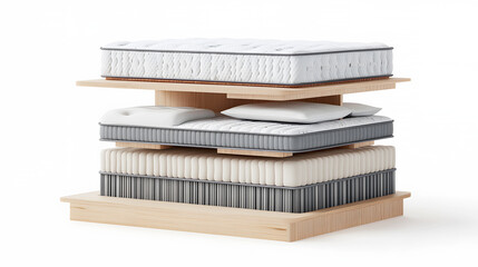 side-cut visualization of the layered orthopedic mattress, illustrating how each layer contributes