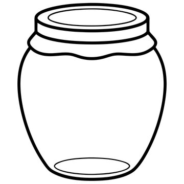 recommend clip art: honey jar outline coloring book page line art drawing