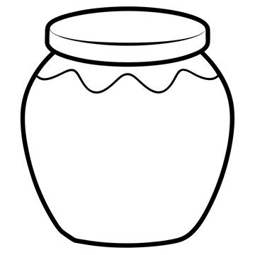 recommend clip art: honey jar outline coloring book page line art drawing