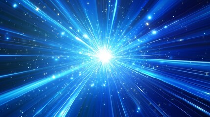 Fototapeta premium Blue light line glow network connection ray digital technology