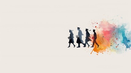 Elegant Watercolor Class of 2024 Banner - Celebratory Artistic Design for Graduation Photo Shoots