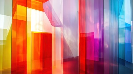 Abstract Colorful Glass Panels Background.