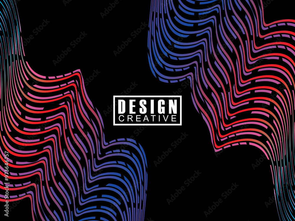 Fototapete background futuristic abstract technology shining rainbow light lines on black background modern wav