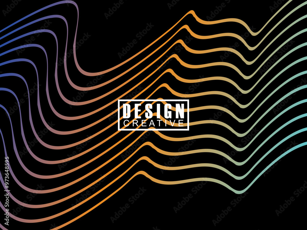 Fototapete background futuristic abstract technology shining rainbow light lines on black background modern wav