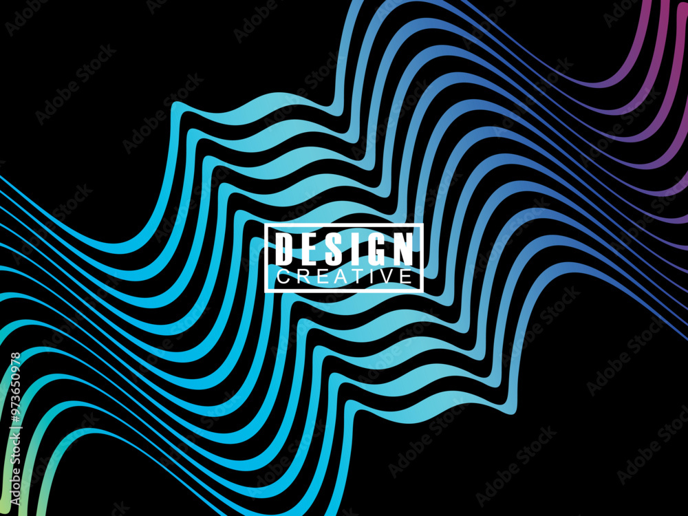 Fototapete background futuristic abstract technology shining rainbow light lines on black background modern wav