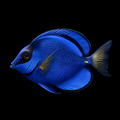 Naklejka premium blue tang fish isolated on white