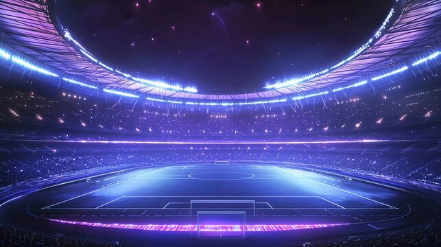Full night football arena in nice lights