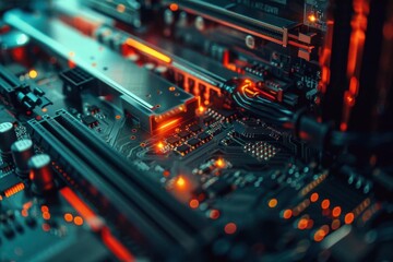 Fototapeta premium Unveiling the Inner Workings. Computer hardware background, technology concept