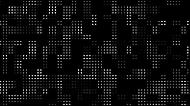 halftone dots retro texture technology abstract background loop animation, glowing randomly dots, and grid, hi-tech, virtual space concept