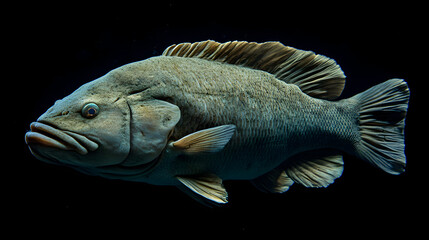  a napolean fish isolated on black
