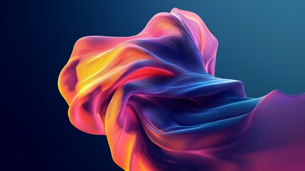 Obraz premium Vibrant abstract fabric flow showcasing dynamic colors and smooth textures, perfect for modern design projects and visual art.