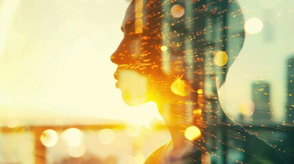 Connected World. Network technology concept.