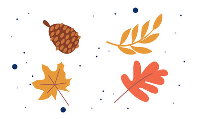Vibrant Autumn Leaves, Pine Cones And Plant Branches logo