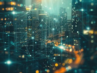 Connected Paths. Network infrastructure background technology concept