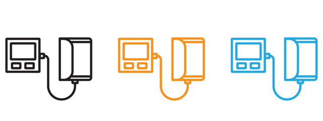 Blood pressure meter icon Thin line illustration set