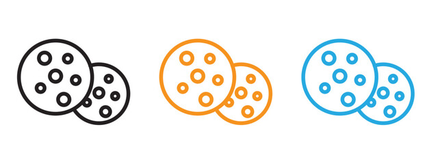 Cookie icon Thin line illustration set