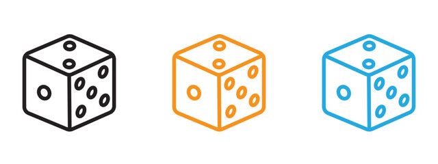 Dice Icon Thin line illustration set