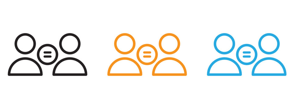Equality icon Thin line illustration set