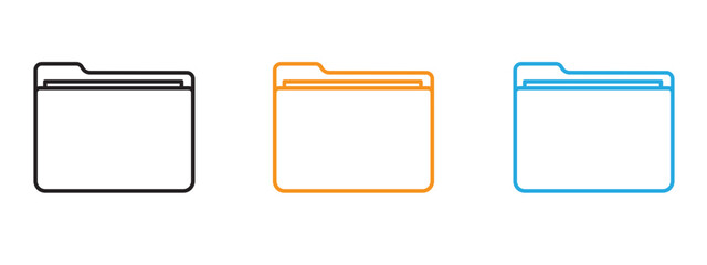 Folder icon Thin line illustration set