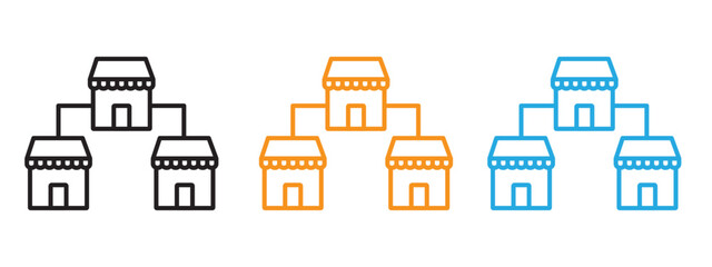 Franchise icon Thin line illustration set