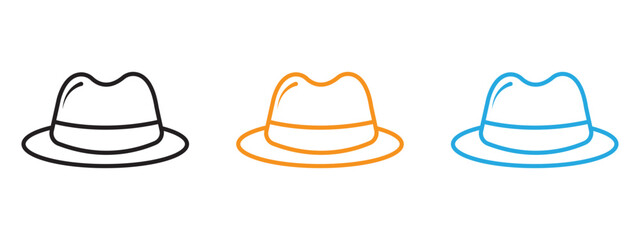 Hat Icon Thin line illustration set