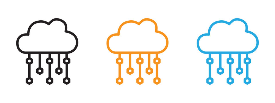 Hail icon Thin line illustration set