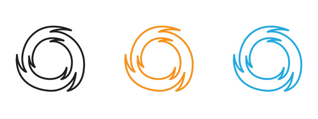 Hurricane icon Thin line illustration set