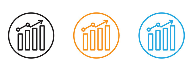 Improvement growth icon Thin line illustration set