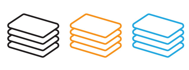 Layers icon Thin line illustration set