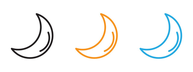 Fototapeta premium Moon icon Thin line illustration set