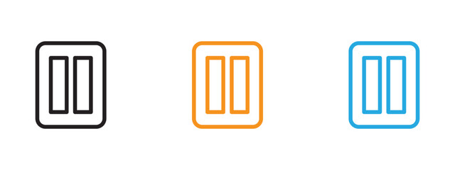 Pause icon Thin line illustration set